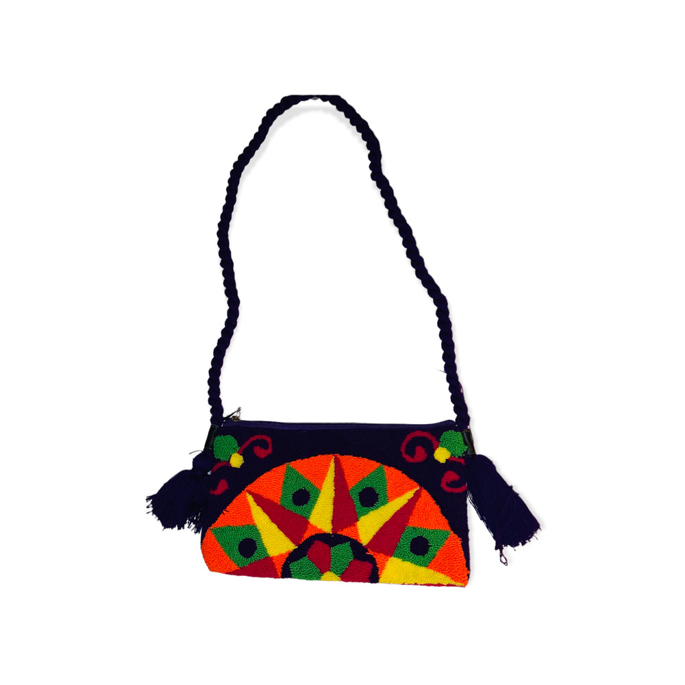 Boho woven bag bright